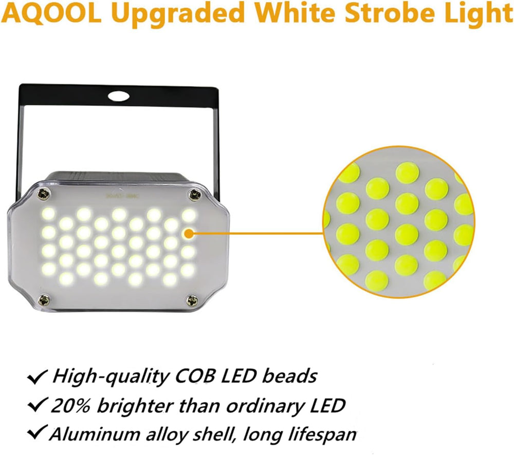 2-Pack Halloween Strobe Lights for Parties, Mini 36 LED White Strobe