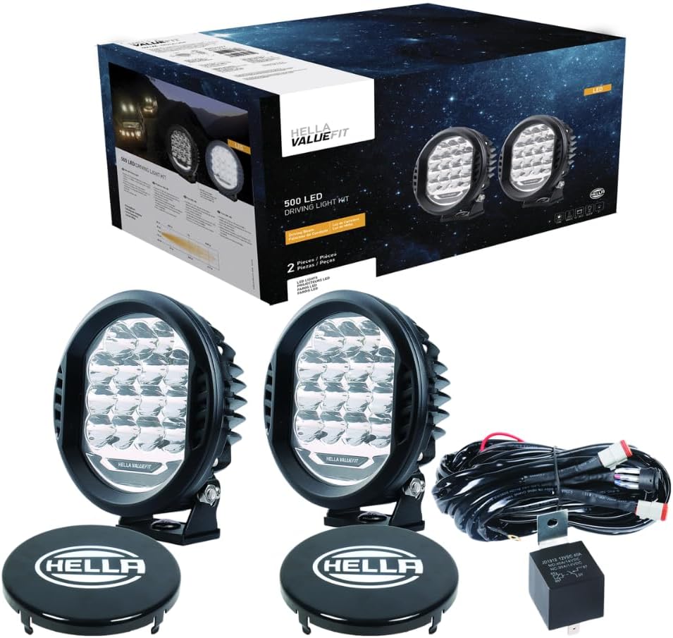 Hella ValueFit 500 LED Series - LED Driving Lamp Kit – Universal Off-Road Lig...