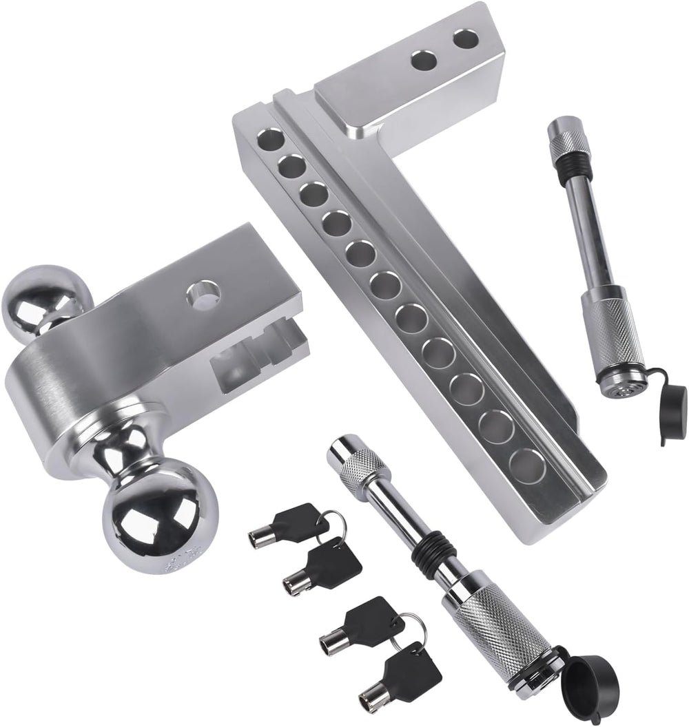 2" Receiver Adjustable Trailer Hitch, 10" Rise/Drop Aluminum Tow Hi...