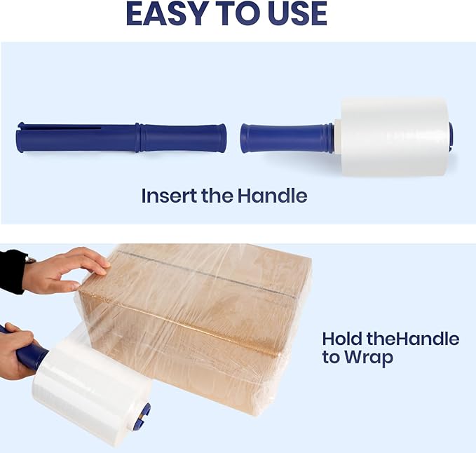 ADHES Mini Hand Stretch Wrap Film, 5 Inch x 1000 Feet, Shrink Wrap Roll