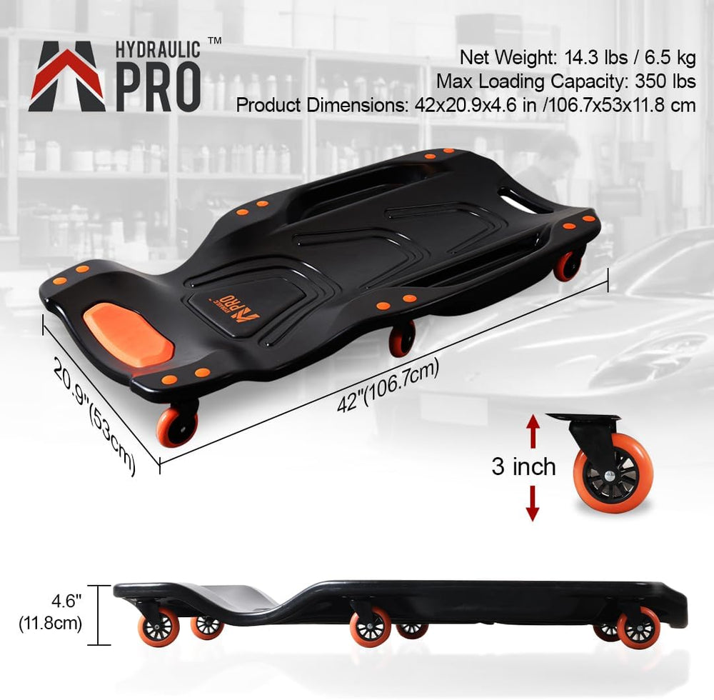 42" Mechanic Creeper with 6 Swivel Casters, Ergonomic Car Creeper with 2...