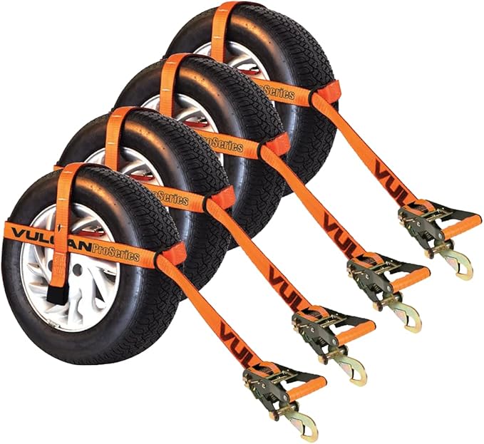 VULCAN Car Tie Down with Snap Hook (4 Pack)