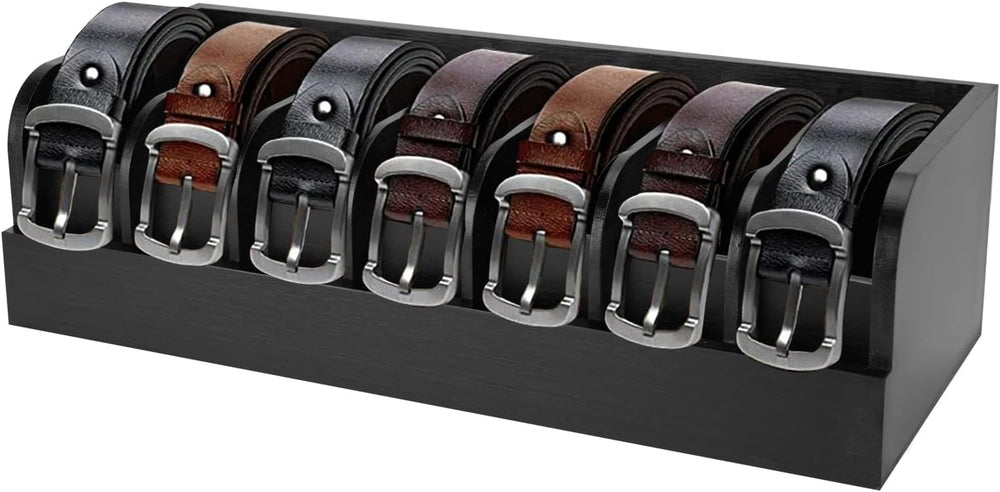 GTI Belt Organizer, 7 Compartments Belt Organizer for Closet and Drawer, Bamb...
