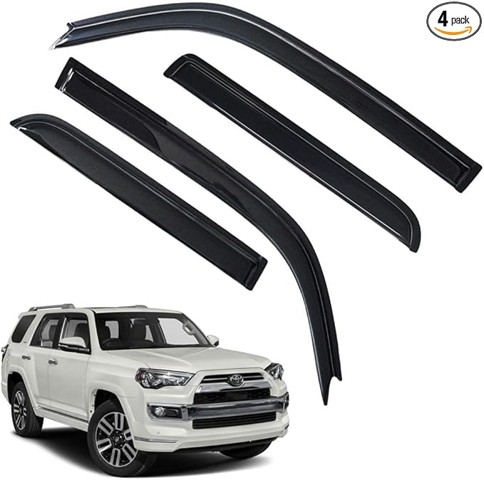 Rain Guards for 4Runner 2010-2022, Tape-on Side Window Deflectors for 4Runner...