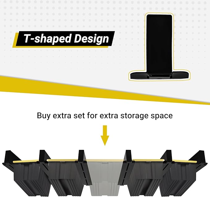 6-bin Overhead Garage Storage Rack, Ceiling Storage Racks Heavy Duty, Powder
