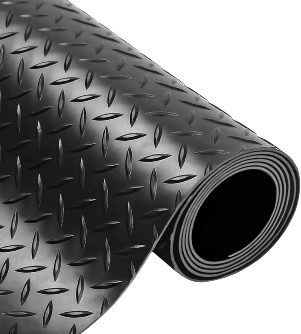 4X6 FT Garage Floor Mat, 2.5 Inch Thickened Diamond Plate Flooring Roll