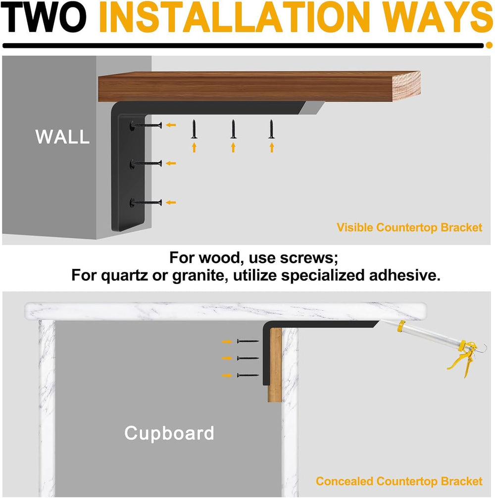 Countertop Support Brackets, Heavy Duty L Shelf Bracket 12'' x 6'...