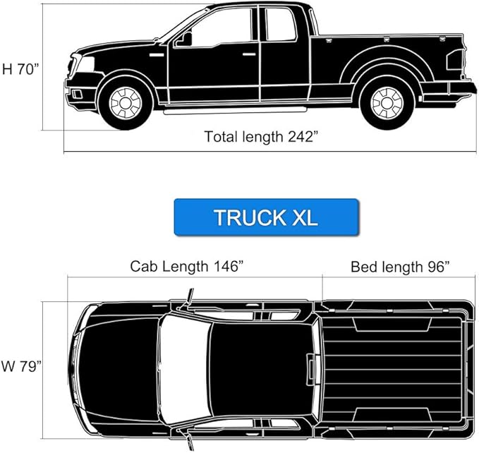 KouKou Truck Cover Waterproof All Weather, 6 Layers Full Pickup Cover Universal