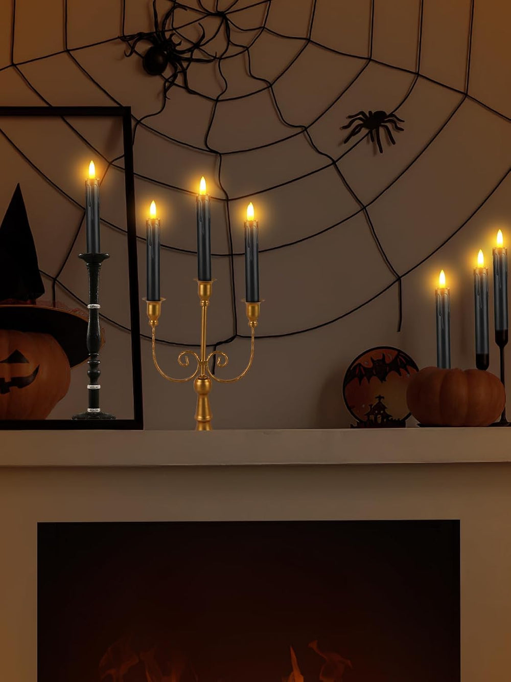 Alphatool 12 Pcs Black Halloween Flameless Candles with Timer