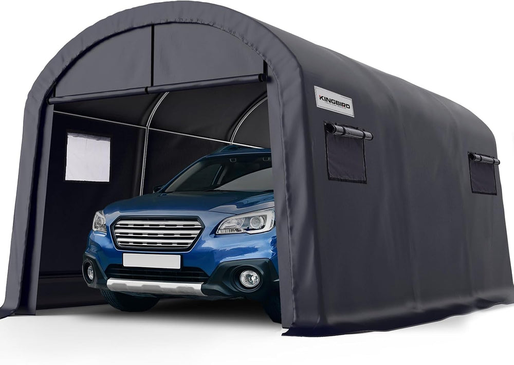KING BIRD 10' x 15' Carport Heavy Duty with Roll-up Ventilated Windows