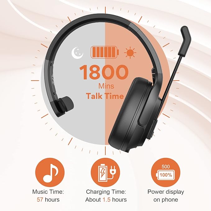 EKSA Noise Cancelling Trucker Bluetooth Headset