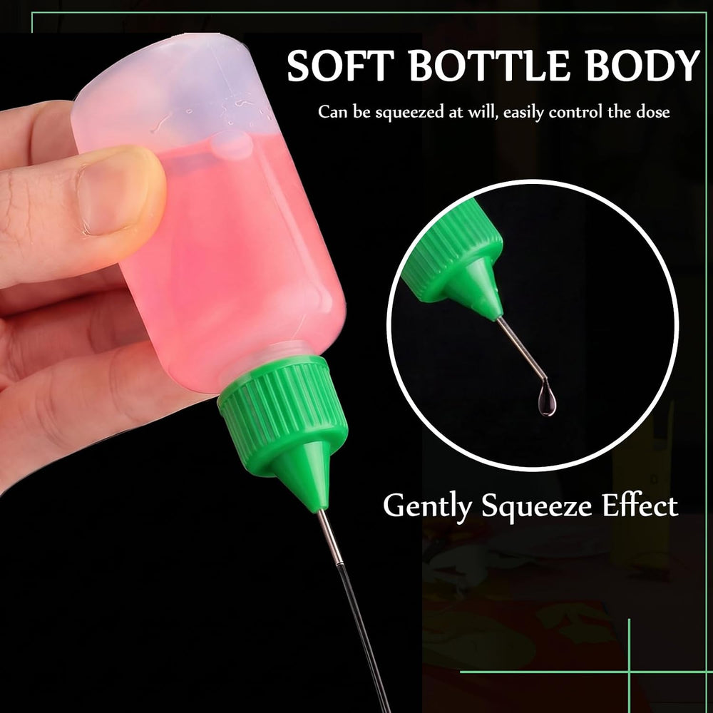 100 Pcs 30 ml/ 1 oz Precision Needle Tip Glue Applicator Bottle, Green