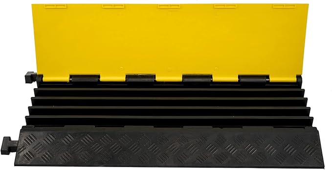 CXRCY Cable Ramp 1 Pack of 5 Channel PVC Rubber Cable Protector, 18000lbs
