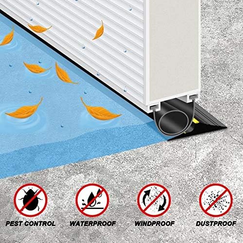 Jin&Bao Universal Garage Door Threshold Seal 10FT Rubber Strip & 1 Ad...