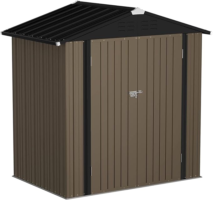 JUMMICO Metal Outdoor Storage Shed 6 x 4 FT Metal Shed