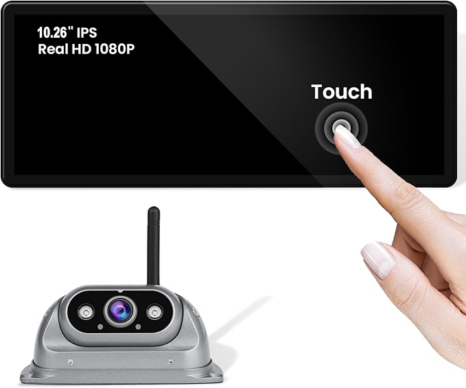 2.5D Display Wireless reversing Camera System FHD 1080P 10.26-inch touchable