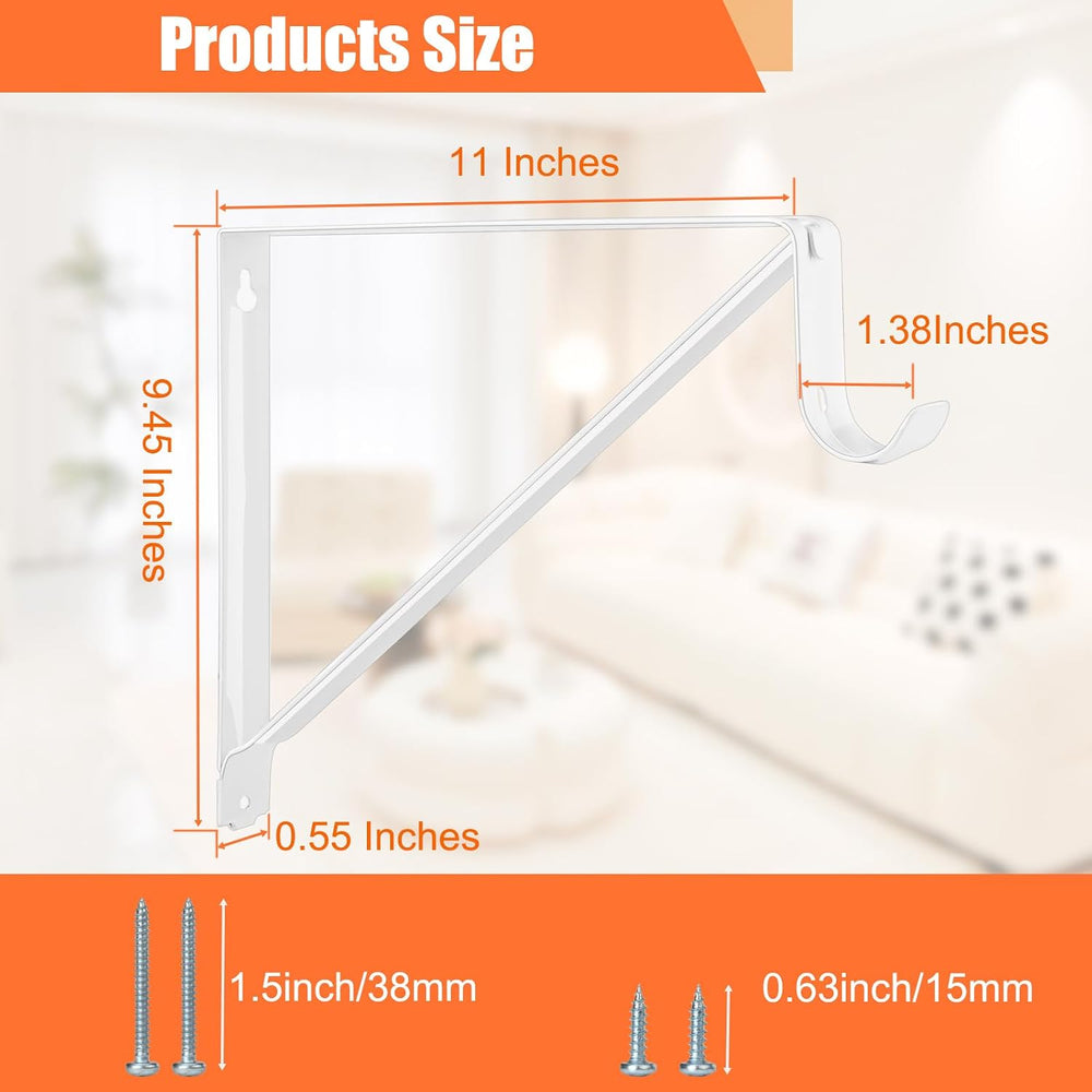 10 Pack Heavy Duty Closet Shelf & Rod Brackets, Wall Mounted Closet Shelf...