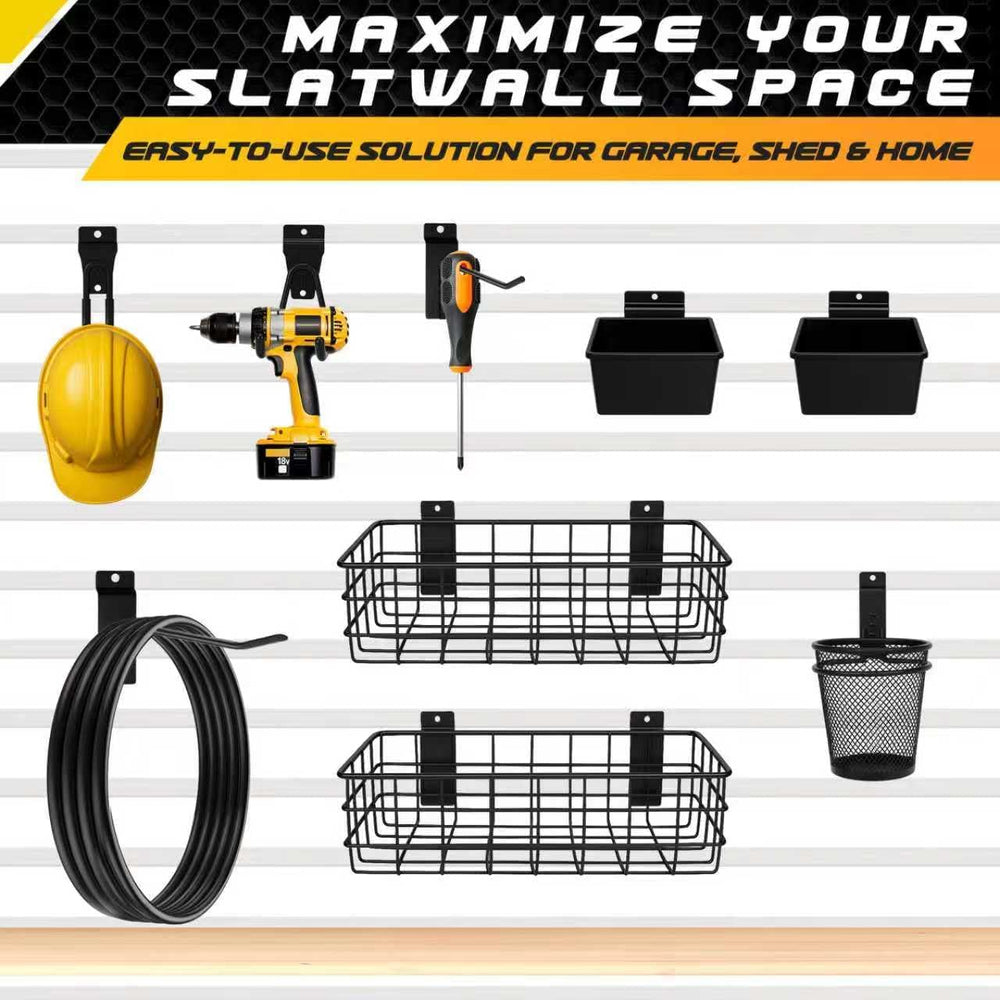 20-Piece Slatwall Accessories Organizer Kit – Heavy-Duty Wall & Slatwall ...