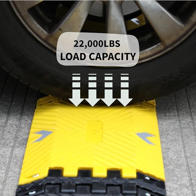 Portable Vehicle Traffic Speed Bump 118"×10"×1"Yellow-Black Re...