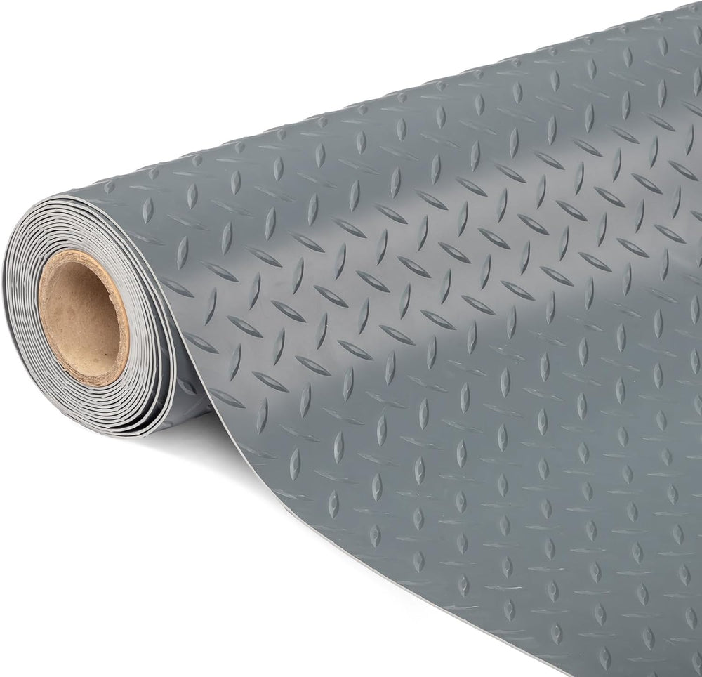 TUFFIOM 7.5 x 20 FT Garage Floor Mat, Thickened Diamond Plate PVC Garage Mats