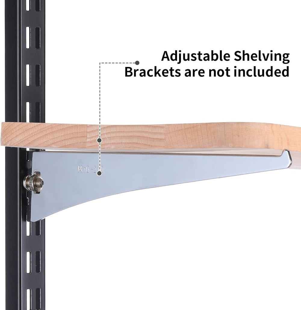 MorningRo 6 Pcs Shelf Rails Bracket Track 47.5 Inches Upright Closet System H...