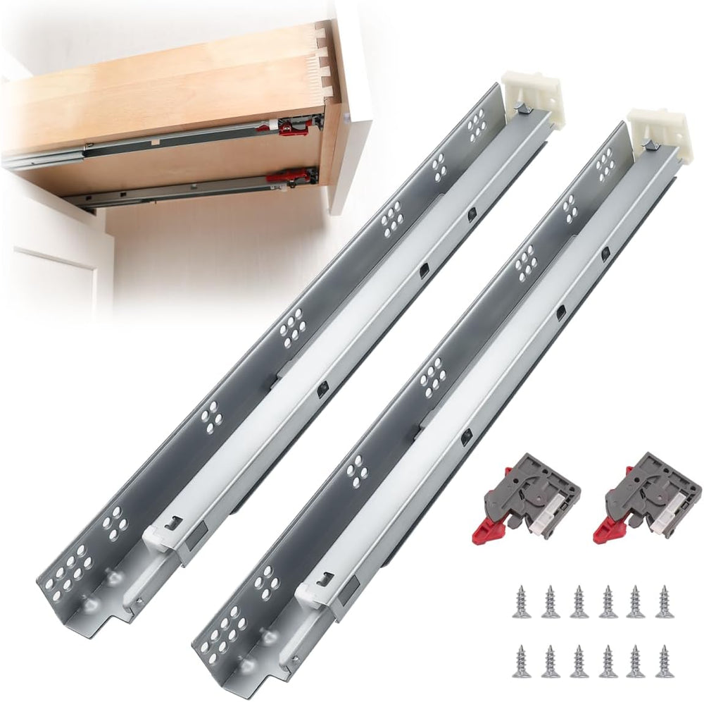 10 Pairs 21 Inch Undermount Drawer Slides, Self Soft Close Full Extension Dra...