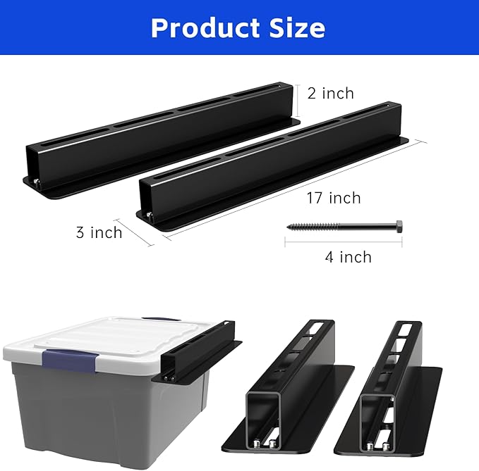 3 Pack Overhead Storage Bin Rack, Ceiling Racks