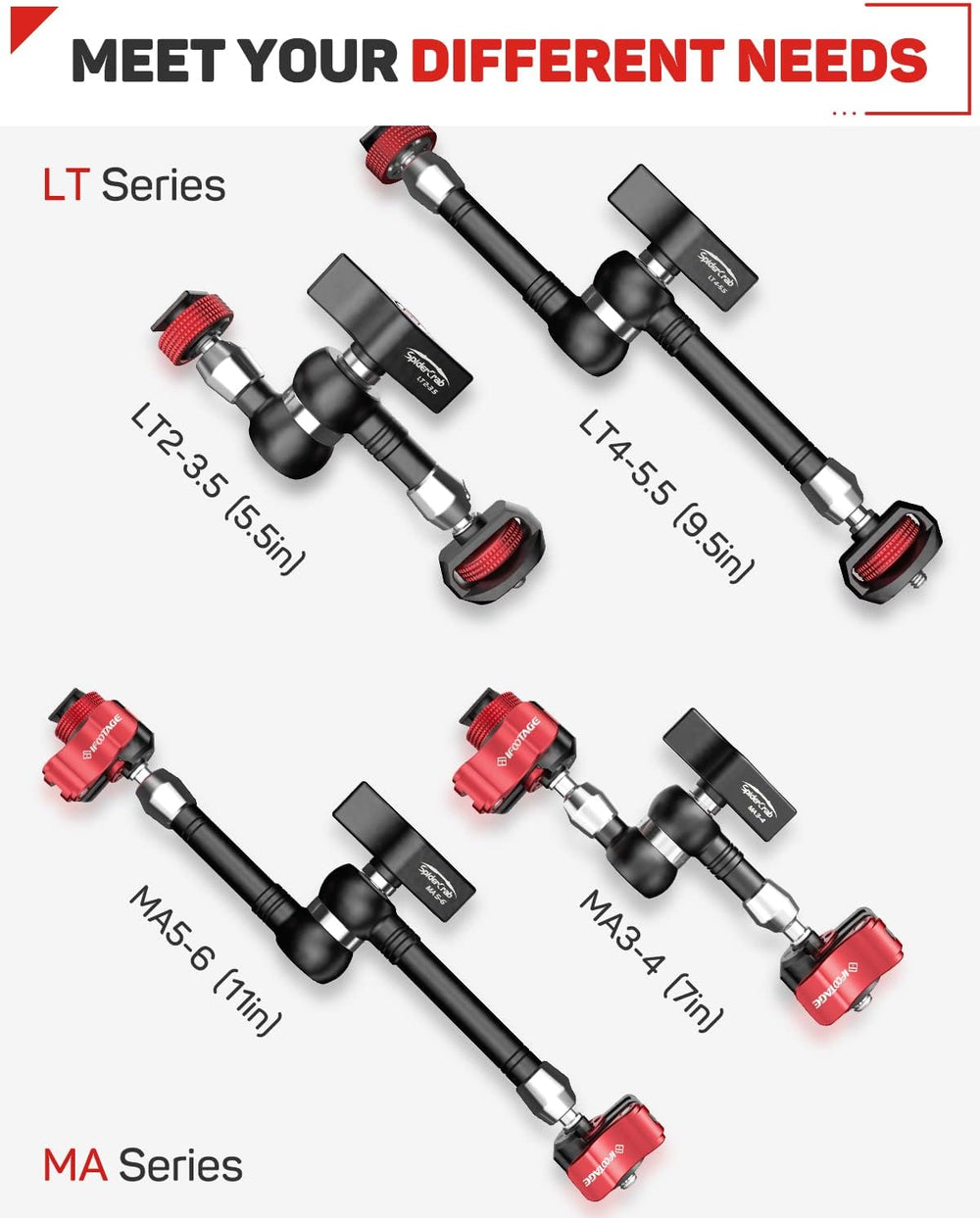 IFOOTAGE 9.5" Spider Crab Magic Arm Adjustable Arm LT4-5.5