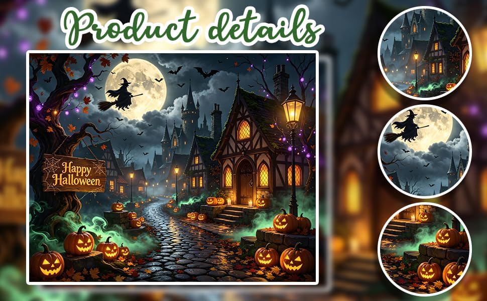 10x8ft Halloween Backdrop Haunted House Halloween Backdrops for Photography