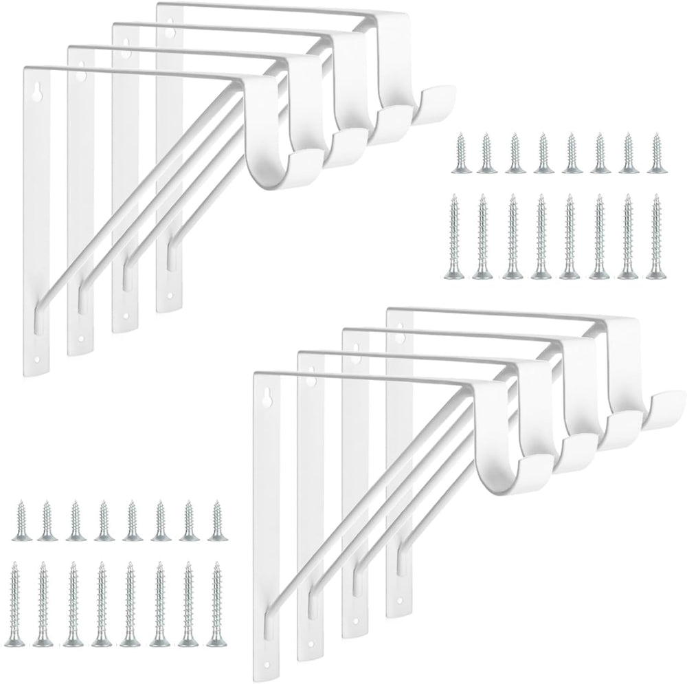 8 Pack Heavy Duty Closet Shelf & Rod Brackets, Wall Mounted Closet Shelf ...