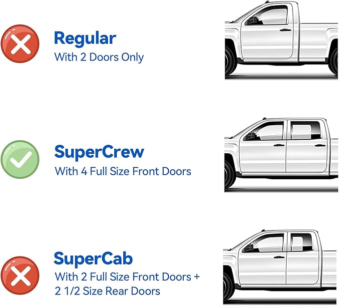 Window Visors Rain Guards for 2019 2020 2021 2022 2023 Ford Ranger Supercrew