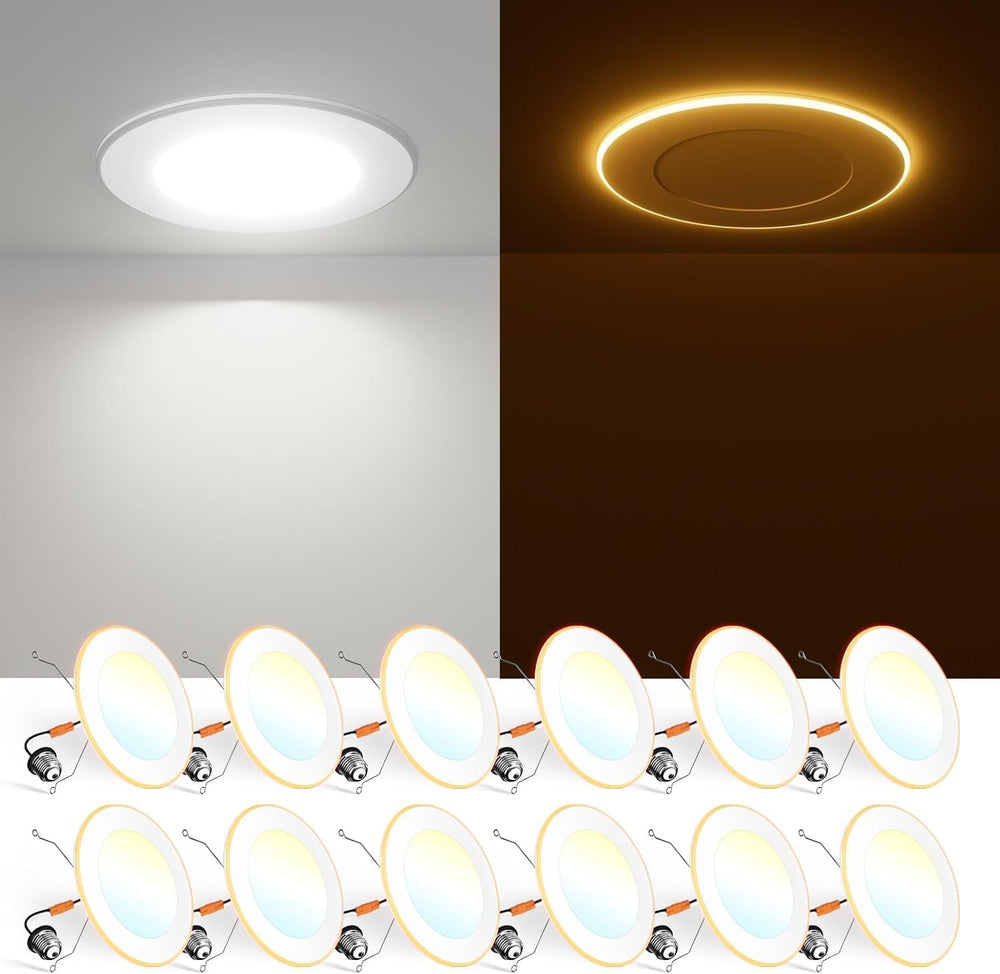 FREELICHT 12 Pack 5/6 Inch 5CCT LED Recessed Lighting with Night Light