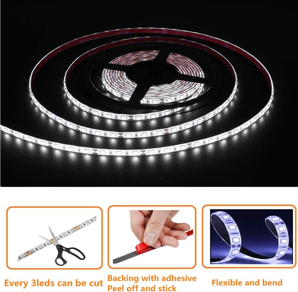 LED Boat Strip Lights, 32.8FT White Marine Pontoon Led Lights, Waterproof