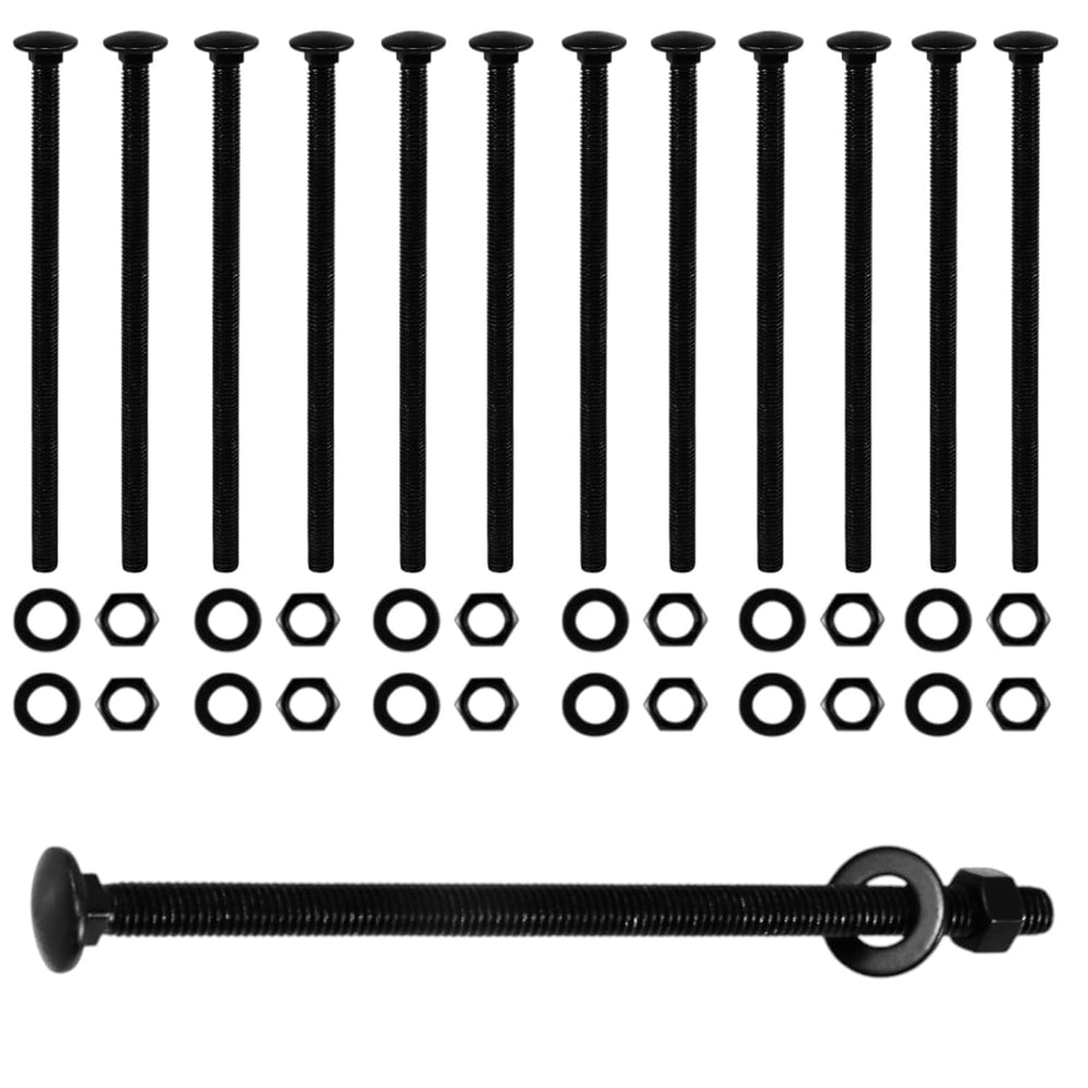 CNQLIS 1/2" x 10" Carriage Bolts Kit, 25PCS Black Carriage Bolts