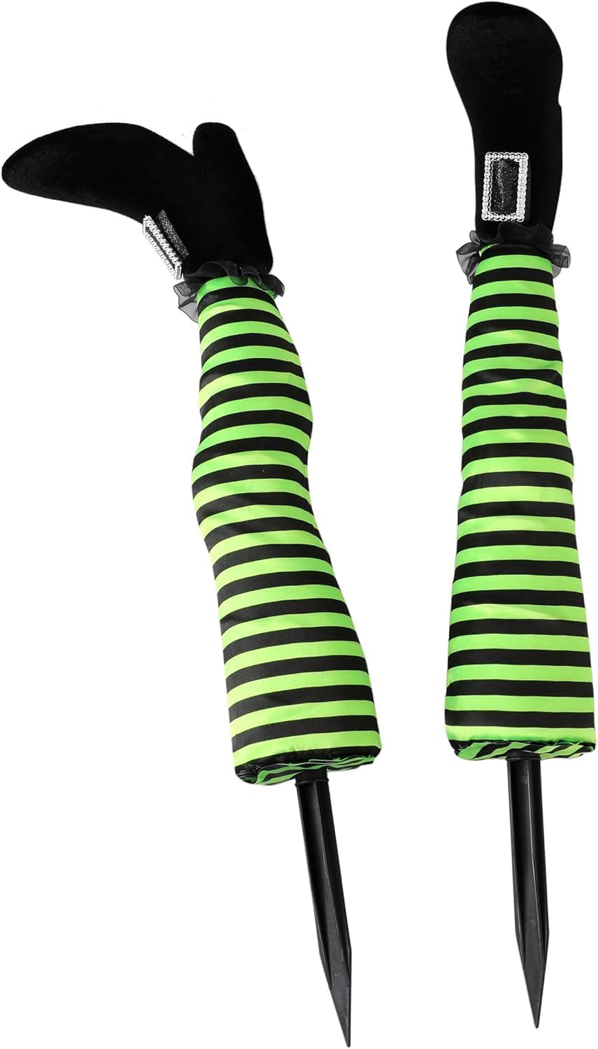 Halloween Witches Legs Decor Leg Yard Stakes Stake Wreaths Feet Door Crashing...