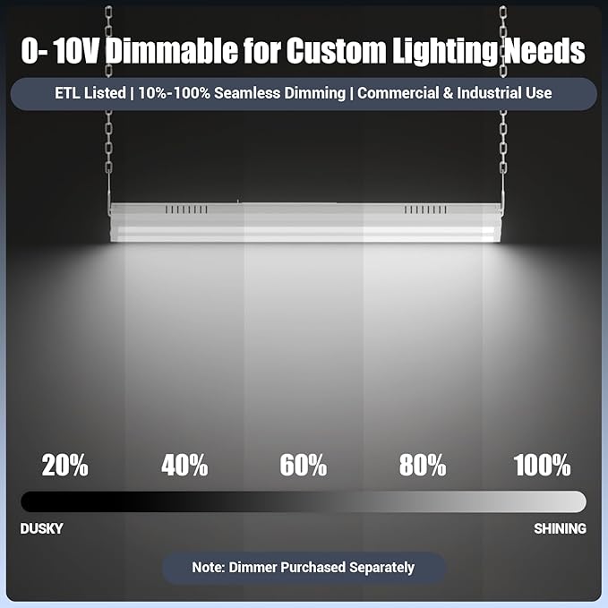 150W 2 Pack 2FT LED Linear High Bay Shop Light Fixture, Indoor Area Workshop
