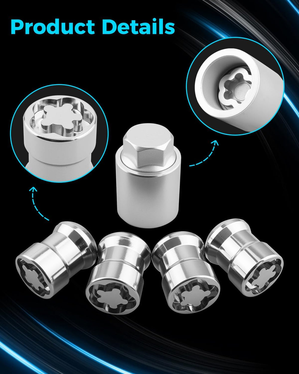 08W42-S6M-201 Exposed Wheel Lock, Chrome – Fit for ILX 2013, for RDX 2007-201...
