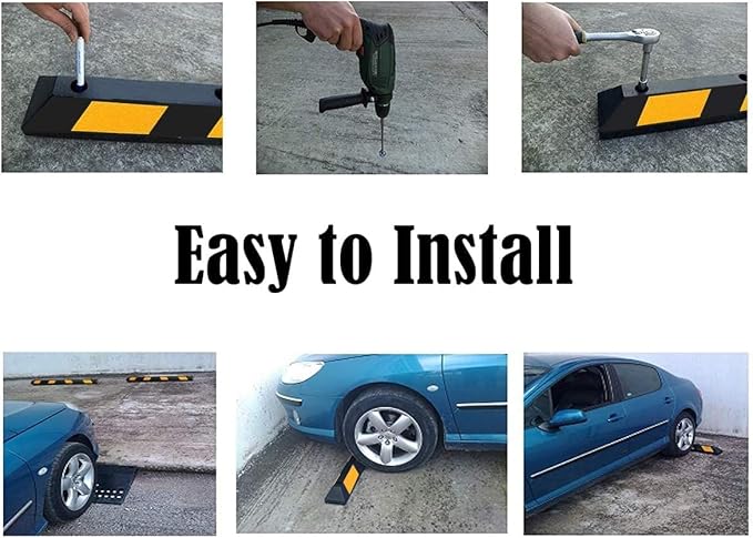 ERGOMASTER Parking Stopper for Garage, 72” Rubber Parking Block
