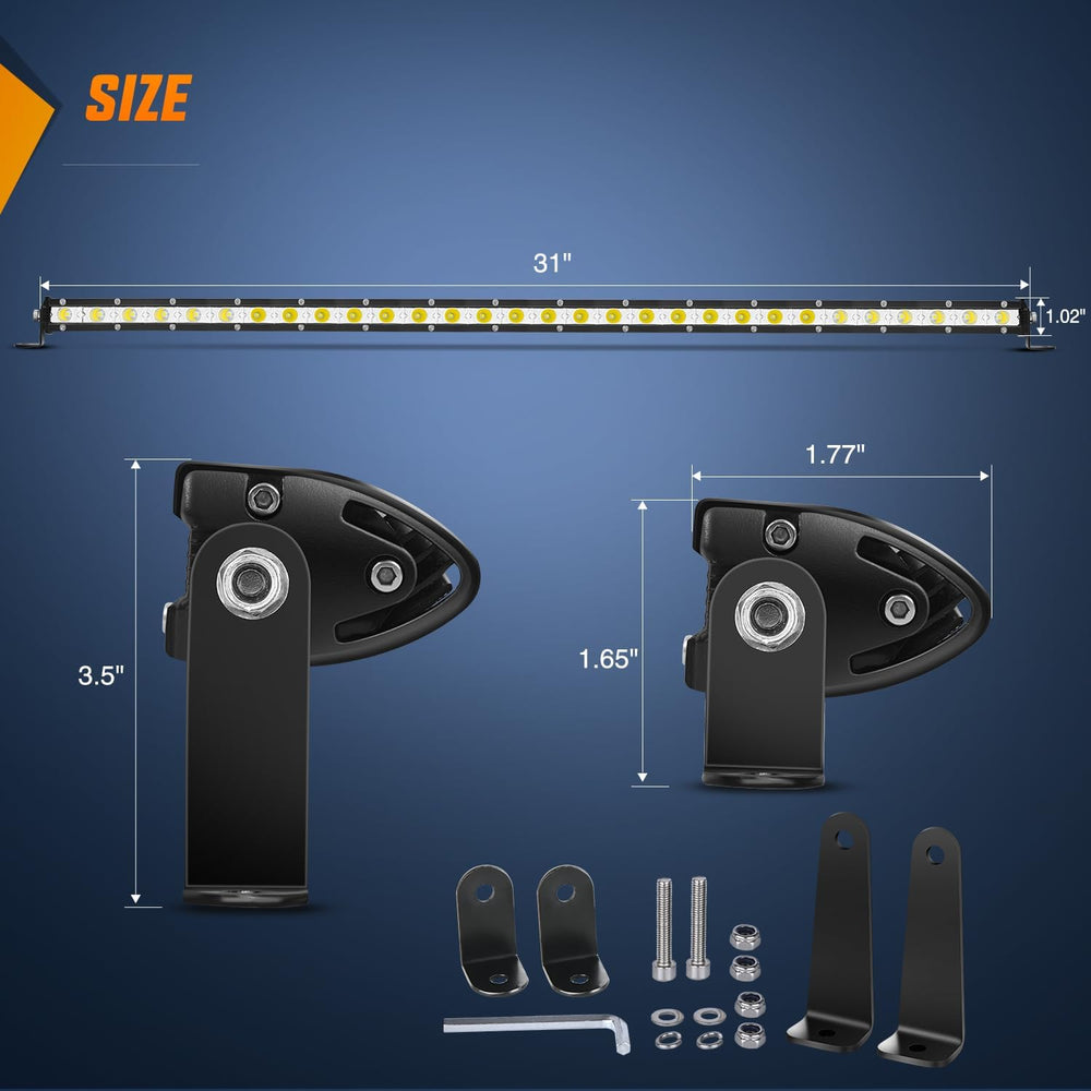 Nilight Single Row LED Light Bar Ultra-Slim Spot Flood Combo Light Bar 31 Inc...