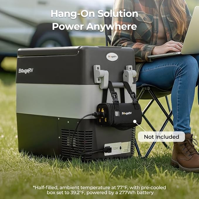 BougeRV 12V Portable Refrigerator Fridge Freezer Portable Car Fridge 53 Quart