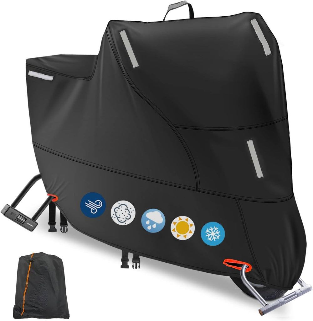 Motorbike Cover for Outside Storage, 300D Oxford Waterproof Motorcycle Scooter