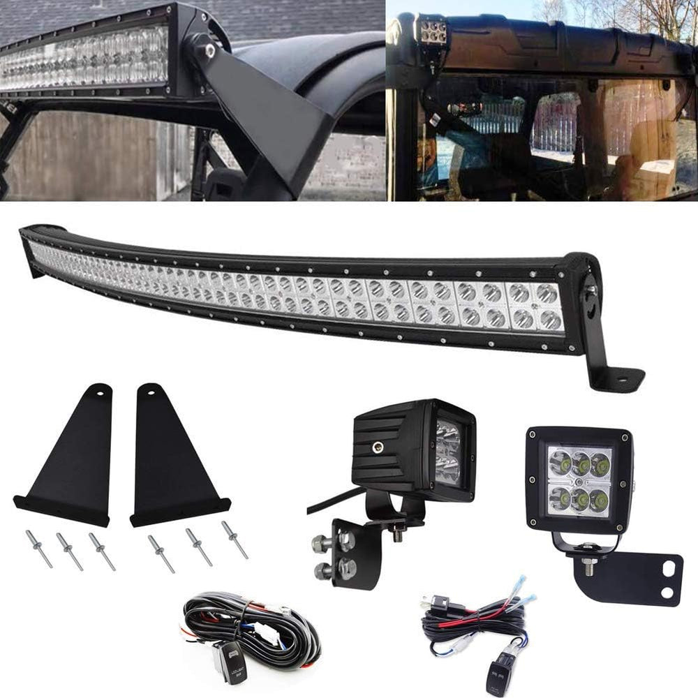 Wsays 50" 288W Light Bar Kit Fit for Polaris Ranger 570/900/1000 Full Size