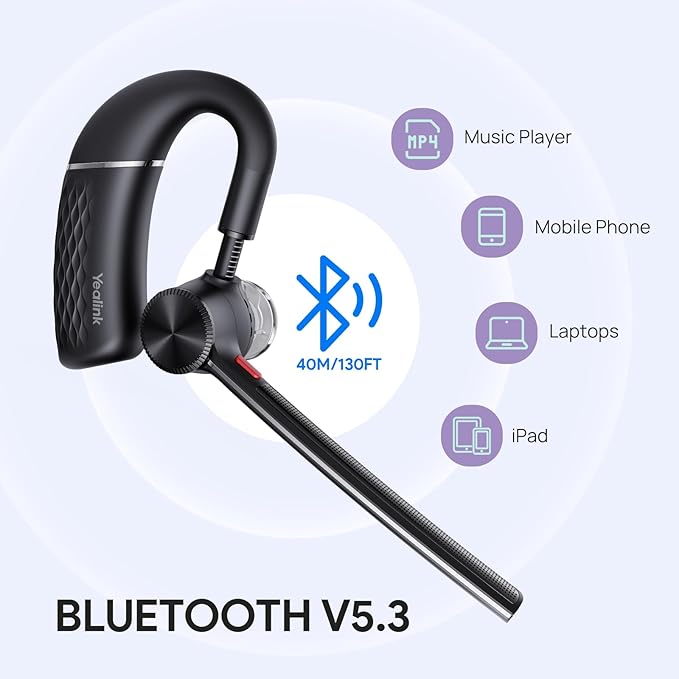 Yealink Single Ear Bluetooth Headsets BH71 Lite, Wireless Headset