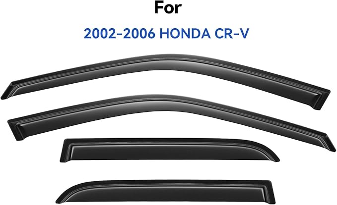Window Visors Rain Guards for 2002 2003 2004 2005 2006 Honda CRV, Out-Channel