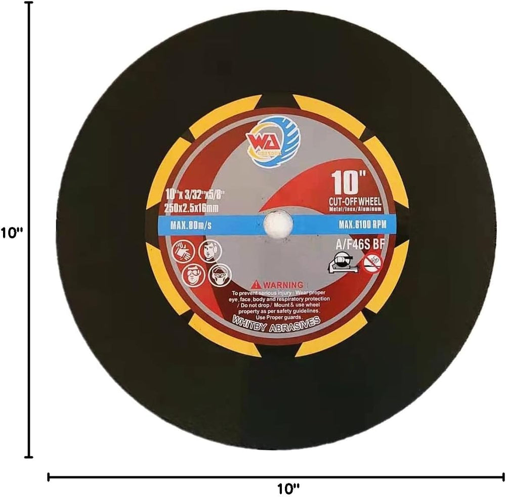 WA 10PACK - 10" x3/32 x5/8" Thin Cut-Off Wheels for General Purpose...