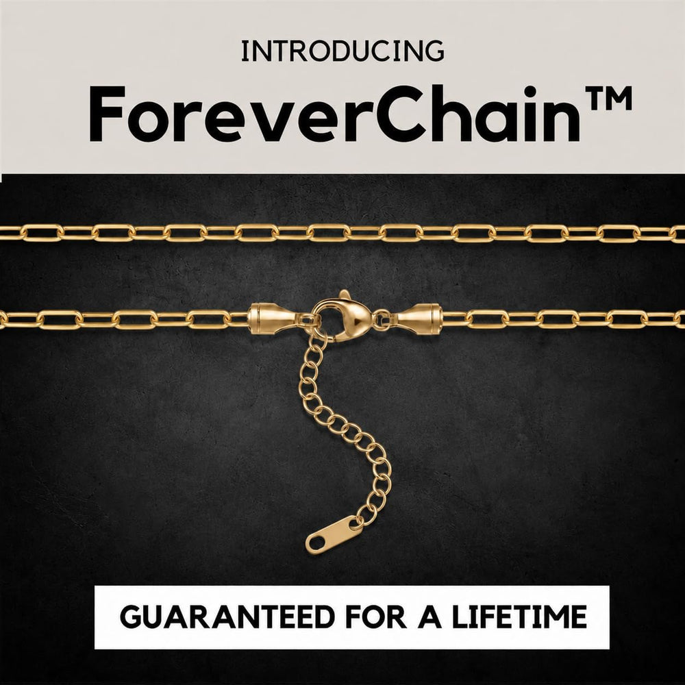 KISPER Paperclip Chain Necklace for Women 14K Gold Plated Stainless Steel