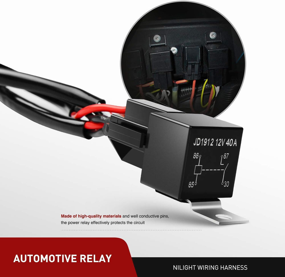 Nilight ZH303 2PCS 6.5 Inch 120W Spot & Flood Combo Driving 16AWG Wiring ...