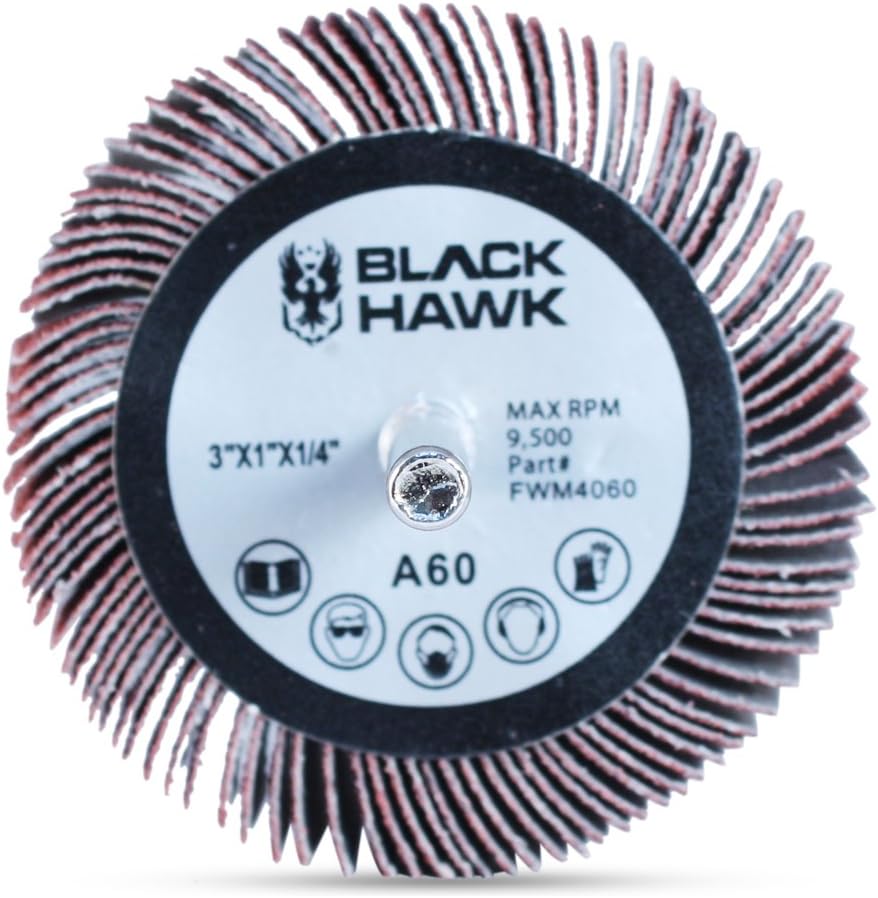 BHA 3 x 1 x 1/4 Aluminum Oxide Mounted Flap Wheel - 120 Grit - 5 Pack