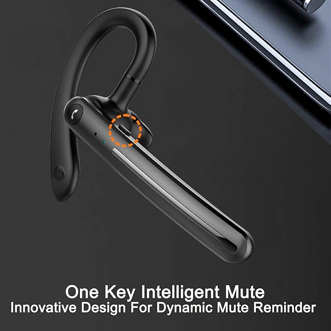 IHAO Single Ear Wireless Bluetooth Earphone Noise Cancelling Stereo Dual HD Mic