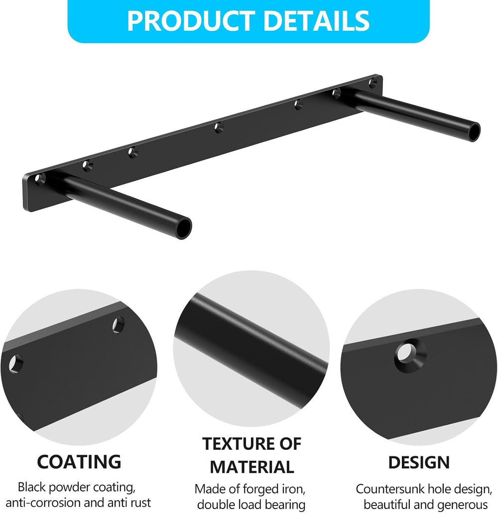 2pcs Floating Shelf Bracket, 17" Heavy Duty Hidden Shelf Brackets Hardwa...
